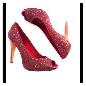 Burgundy Glitter Nine West shoes